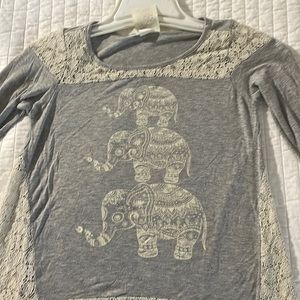 Kiddo by Katie Elephant Shirt (Size Girls 12)